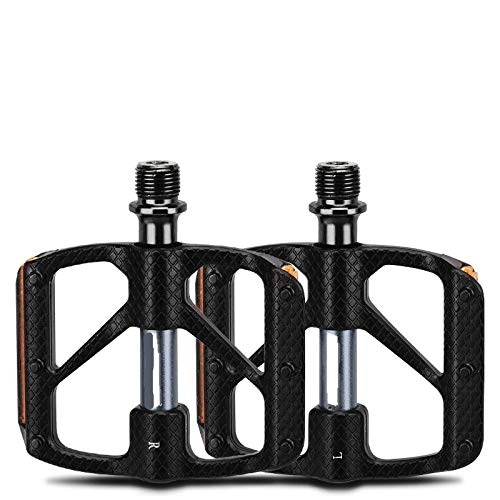 Pédales VTT : Bicycle ball foot pedal bearing ultra light aluminum alloy mountain bike equipped with dead fly pedal-505 carbon grain titanium