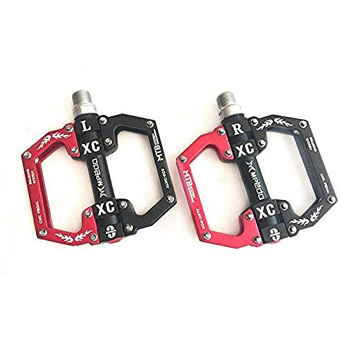 Pédales VTT : Bike Pedal CNC for BikingMountain bike wide and comfortable bearing pedals flat Palin pedals non-slip pedals universal pedal dust pedals CNC multi-color pedals, red, blue
