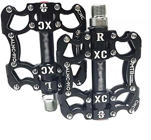 Pédales VTT : Bike Peddle Ultralight Mountain Bike Pedals Pdales De Vlo En Aluminium 9 / 16 Avec 3 Roulements Scells Et Goupilles Antidrapantes Axe En Acier Au Molybdne Chrom Pour Vtt Bmx Vlo Cyclisme-Noir