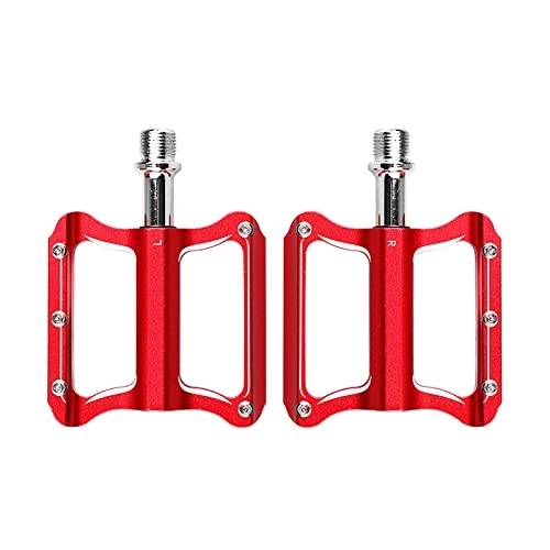 Pédales VTT : BINTING Pédale De Vélo en Alliage D'aluminium Léger Plate-Forme Large Pédales De Vélo Plates Antidérapantes pour VTT, Route, BMX, Rouge