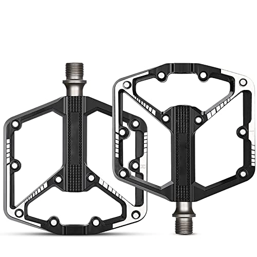 Pédales VTT : BINTING Pédales De Vélo avec Goupille Antidérapante en Aluminium Scellé Plate-Forme Légère pour Vélo De Montagne BMX VTT, Noir