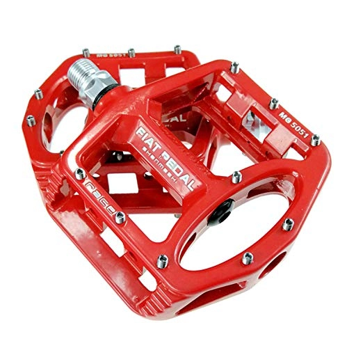 Pédales VTT : CARACHOME Pédales de vélo, (350G / Paire) CNC en Alliage d'aluminium antidérapant 3 roulements Cyclisme ultraléger 9 / 16 `` pour vélo VTT BMX, Rouge