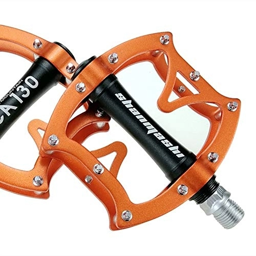 Pédales VTT : Feixunfan Pédales de vélo Pédales vélo Vélo Plat Double Pédale vélo de Montagne Fit Plupart des Adultes BMX Bikes pour VTT BMX Mountain Road (Color : Orange, Size : One Size)