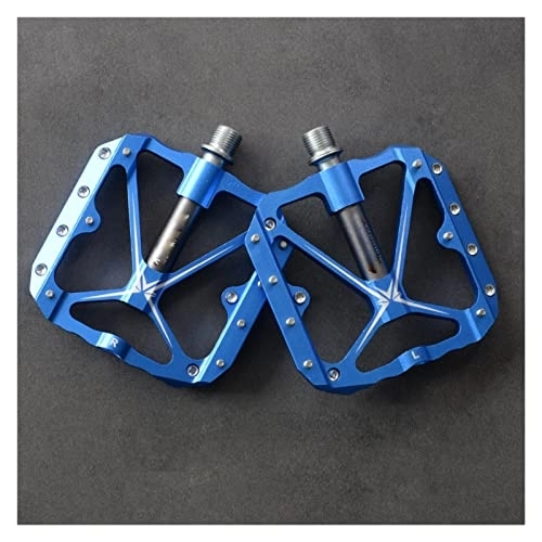 Pédales VTT : FIVENUM 3 roulements scellés pédales de vélo de vélos Plats VTT Pédales de vélo de Montagne routières Larges Accessoires de Plate-Forme (Color : Blue-Titanium)