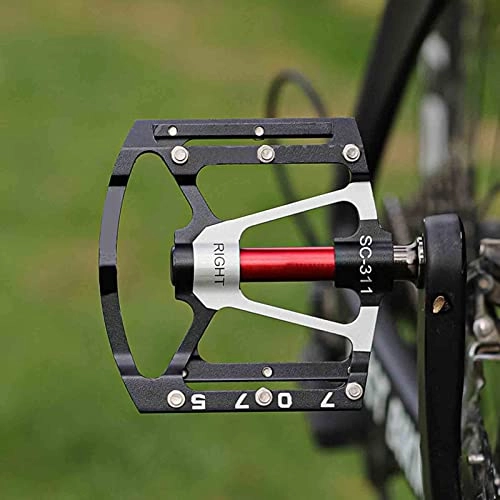 Pédales VTT : GYMNASTIKA Mountain Bike Pedals, 1Pair Bike Pedals Detachable Non-Slip Aluminium Alloy 3 Bearing Ultralight Road Bicycle Pedal Cycling Accessories for Road Mountain Bike Argent