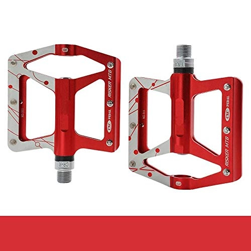 Pédales VTT : hanxuanzhuanmai Alliage d'aluminium Bearing_Mountain Pedals de Bicyclette d'alliage d'aluminium de roulement de Pied, Rouge