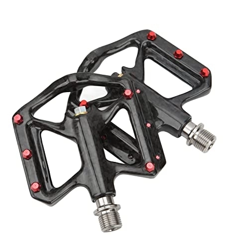 Pédales VTT : HERCHR Pédale De VTT L 9 / 16 "3 Roulements Scellés Pédales De Plate-Forme De Vélo Pédales De Vélo De Route en Fiber De Carbone pour Route BMX VTT