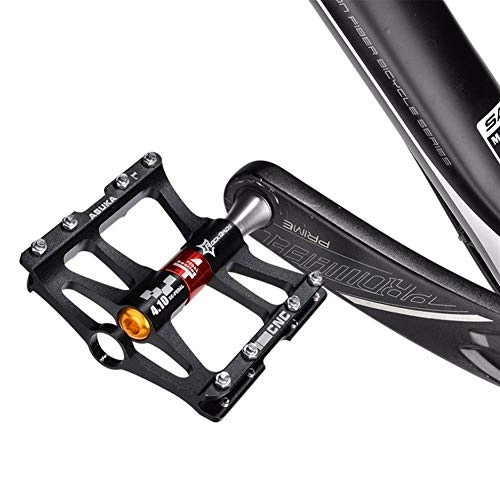 Pédales VTT : HNZZ Pédale de vélo 4 Roulements Pédale Vélo Antidérapage Ultraléger CNC VTT VTT Pédale Roulement Étanche Pédales Accessoires Vélo (Color : Red 2)