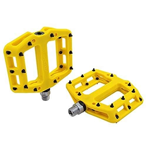 Pédales VTT : HNZZ Pédale de vélo VTT Pédales VTT Pédales Légers en Fibre De Nylon Pédales De Vélo BMX VTT Plate-Forme for 9 / 16" (Color : Yellow)