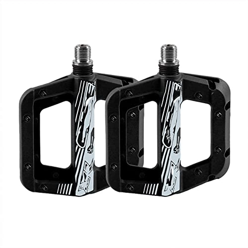 Pédales VTT : HSXMY Pédale De Vélo De Montagne, NY-Lon Fiber Antidérapante 9 / 16 Pouces Plate-Forme De Vélo Pédales Plates, pour Vélo De Montagne BMX VTT, Sport / Extérieur, Noir