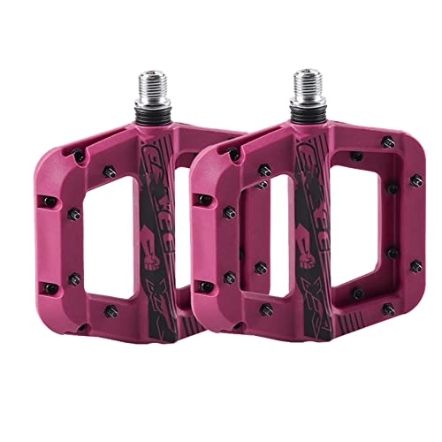 Pédales VTT : HSXMY Pédale De Vélo De Montagne, NY-Lon Fiber Antidérapante 9 / 16 Pouces Plate-Forme De Vélo Pédales Plates, pour Vélo De Montagne BMX VTT, Sport / Extérieur, Violet