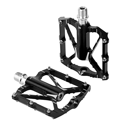 Pédales VTT : HSXMY Pédales De Vélo De Montagne Pédales De Vélo Antidérapantes Plateforme De Vélo Pédales Plates en Alliage, Roulement Scellé De 9 / 16", pour Vélo De Montagne BMX VTT, Noir