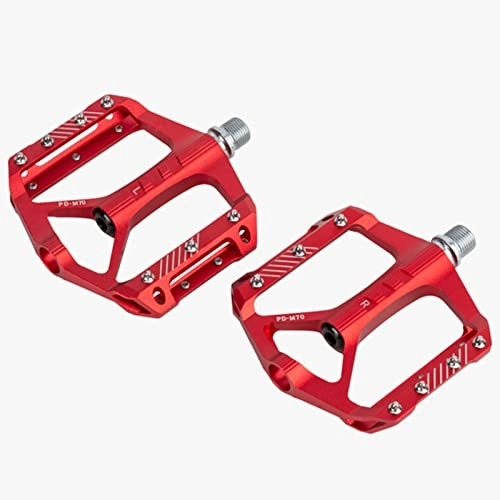 Pédales VTT : HSXMY Pédales De Vélo, Pédale Plate-Forme en Alliage D'aluminium Léger, Pédales VTT, Usinées CNC, Antidérapantes, pour Vélo De Montagne BMX VTT, Rouge