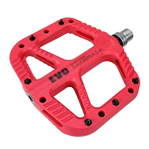 Pédales VTT : kaige Haute résistance en Nylon pédales for bicyclettes Universal Folding Mountain Pédales WKY (Color : Red)