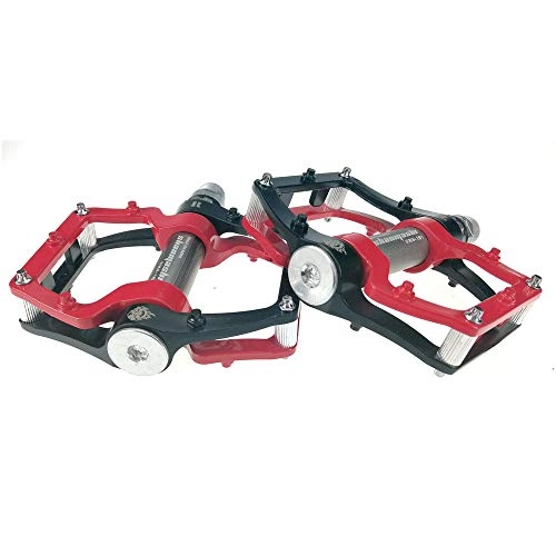 Pédales VTT : KDOAE Pédale Vélo VTT Pédales 1 Paire en Alliage d'aluminium antidérapage Durable vélo Pédales Surface for la Route VTT Vélo 5 Couleurs (SMS-181) pour Mountain Road (Color : Black Red)