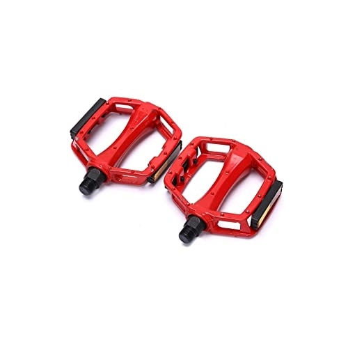 Pédales VTT : KOOKYY Pédales de vélo Pédales pour vélo de montagne Repose-pieds en alliage d'aluminium Pédales plates de cyclisme Pédales de vélo Pièces de vélo Accessoires (couleur : rouge)