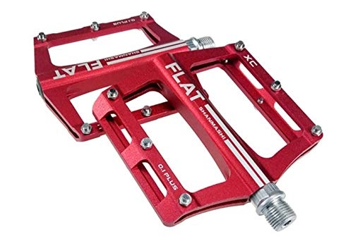 Pédales VTT : LANCYG Pedale Fahrrad Mountain Bike 8 Couleurs Plate-Forme en Alliage Route Pédales VTT Vélo Ultraléger Pédale vélo Accessoires Pédale Vélo (Color : Red)