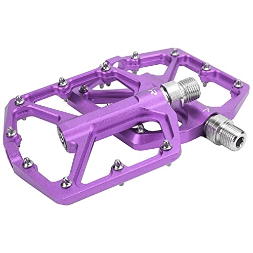 Pédales VTT : Lantuqib Pédales de vélo de Montagne, pédales de vélo Plate-Forme de vélo en Alliage d'aluminium pédales Plates pour l'extérieur pour vélo(Mauve)