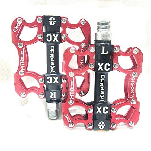 Pédales VTT : LCBYOG Vélo Pédales VTT BMX étanche 3 Roulement Crampons Pegs vélo pédale en Alliage d'aluminium Mountain Road Cycle antidérapage Cyclisme Accessoires PéDale VéLo (Color : Red)