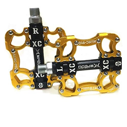 Pédales VTT : LCBYOG Vélo Pédales VTT BMX étanche 3 Roulement Crampons Pegs vélo pédale en Alliage d'aluminium Mountain Road Cycle antidérapage Cyclisme Accessoires PéDale VéLo (Color : Yellow)