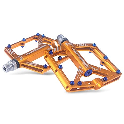 Pédales VTT : LIANYG Pedale Velo Pédale vélo Anti-Slip en Alliage d'aluminium CNC VTT VTT Pédale Pédales vélo Sealed Bearing Accessoires 337 (Color : Gold)