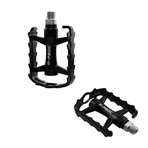 Pédales VTT : Lidada Universal VLo PDales Corps De LumiRe CoulE en Alliage D'Aluminium Solide 2DU AntidRapante Roulements Tanches PDale pour 9 / 16 VTT BMX Mountain Road Cycle VLo (Noir, 1 Paire)