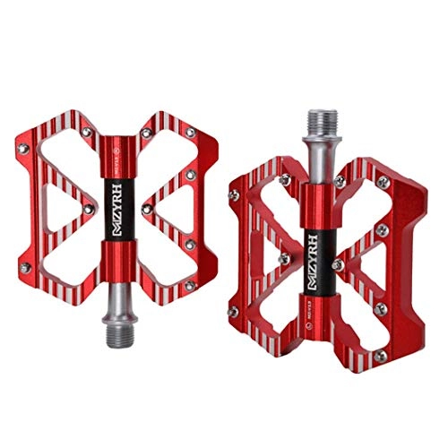 Pédales VTT : Lidada VLo VLo PDales en Alliage D'Aluminium PDales Broche Universel VLo 3 Roulements Ultra Scell Roulements Plate-Forme pour 9 / 16 VTT BMX Route Mountain Bike Cycle, Red