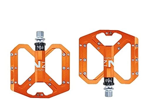 Pédales VTT : LITOSM Pedales VTT, Pédale de VéLo Pédales de vélo MTB Road 3 Roulements scellés Pédales de vélos de vélo de Montagne Pédales Large Plateforme compatibles (Color : Orange)