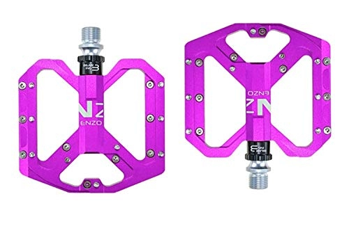 Pédales VTT : LnNyRf Léger Pied Plat Ultraléger VTT Pédales VTT en Alliage d'aluminium étanche 3 Roulement antidérapage vélo Pédale vélo Pièces (Color : Purple)