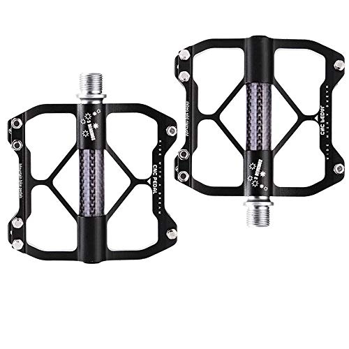 Pédales VTT : LOYFUN Cyclisme Plate-Forme pédales, Accessoires de vélo à pédales en Alliage d'aluminium Mountain Bike (Color : Black)