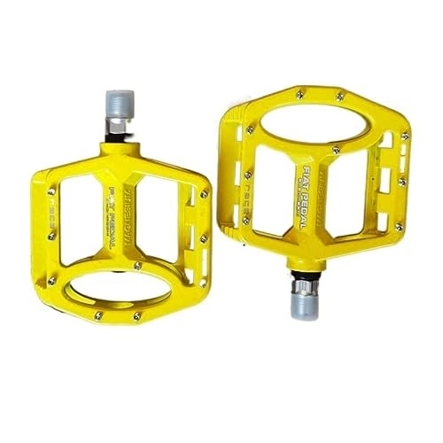 Pédales VTT : LUOSHUO Pedale VTT Ultralight Non glissé en Alliage de magnésium Pédales de vélo de Route Montagne pédale de vélo de vélos Accessoires PéDales pour VéLo (Color : Yellow)