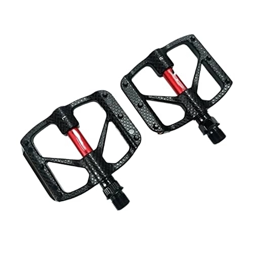 Pédales VTT : MINGYUAN Z shuiping Alliage d'aluminium ultraléger antidérapant de pédales à vélo VTT Pédale de vélo de Montagne pédales scellées pédales Accessoires de vélo Z shuiping (Color : Black Red)