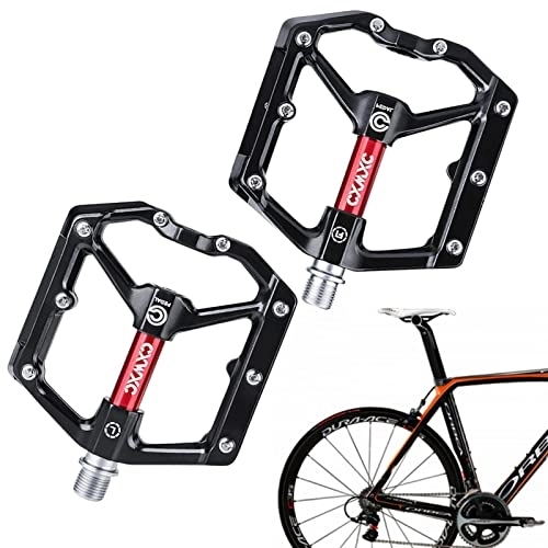 Pédales VTT : MISOYER 3 Pcs Pédale pour VTT | Pédales de vélo de Montagne antidérapantes - Pédales de Plate-Forme de vélo légères pour vélos de Montagne vélos de Route vélos urbains