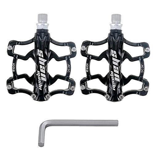 Pédales VTT : MKKYDFDJ Pédales plates de vélo de montagne, pédales de vélo de 9 / 16 pouces en aluminium durable, roulement scellé, accessoires de vélo pour la plupart des vélos BMX, VTT