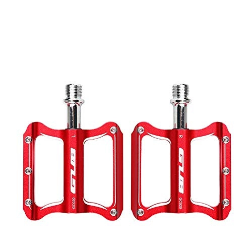 Pédales VTT : Mountain bike pedal road bicycle pedal bicycle pedal bearing Pelin anti-skid foot stare-red