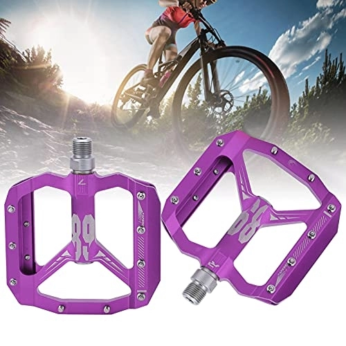 Pédales VTT : mumisuto Pédales de vélo, 2pcs pédales de vélo de Montagne antidérapantes du Portant des pédales Plates de Plate-Forme de vélo légère (4.1x3.9x0.6inch)(Violet)