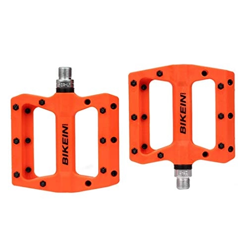 Pédales VTT : NBVCX Accessoires de Vie Pédale de vélo Roulements en Nylon légers CNC 9 / 16 Pouces Broche à vis sans Fin Pédale de Conception de Goujon pour Route Mountain City Bikes Orange