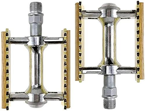 Pédales VTT : NBXLHAO Pédales de vélo de Montagne rétro, pédale de roulement en Alliage d'aluminium, pédales Plates de vélo, pédale de Plate-Forme de Cyclisme en Bois, Accessoires de vélo pédales de vélo, B