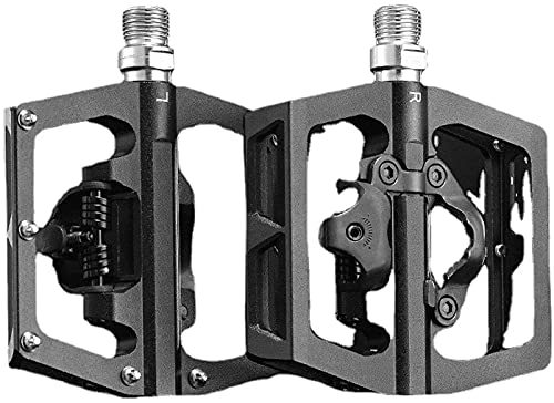 Pédales VTT : NKTJFUR Pédales de vélo, SPD Pédales à vélo à vélo de Montagne Pédales à Plate-Forme Double Plate-Forme Pédale Plate Polyvalente avec tacques pour Route, MTB, Vélo de Montagne