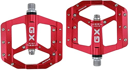 Pédales VTT : NKTJFUR Pédales à vélo Pédales à pédale de pédale de pédale à Pied CNC Corps en Aluminium pour MTB Pièces de pédale de vélo de Montagne de Route 3 (Color : Red)