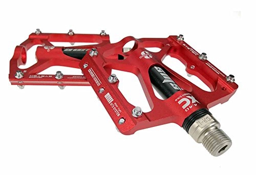 Pédales VTT : Pdales de vlo 9 / 16 "Cycling Mountain Bike roulements Pdale Ultralight alliage d'aluminium Palin pdale antidrapante pour route BMX VTT Fixie Bikes ( Color : Rouge )