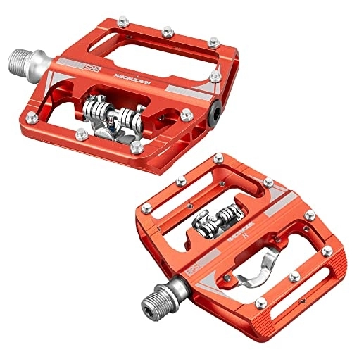 Pédales VTT : Pedale VTT Pédale de vélo Conversion pédale pédale Plate en Aluminium en Alliage de pymorphologie Pedale Velo (Color : Orange)