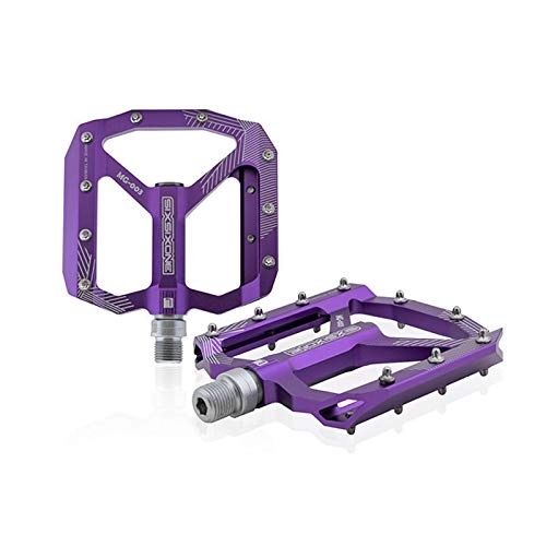 Pédales VTT : Pedale VTT Pédales de vélo scellés utral CNC Corps en Aluminium for VTT Pédale de roulement de vélos de Route Pedale Velo (Color : Purple)