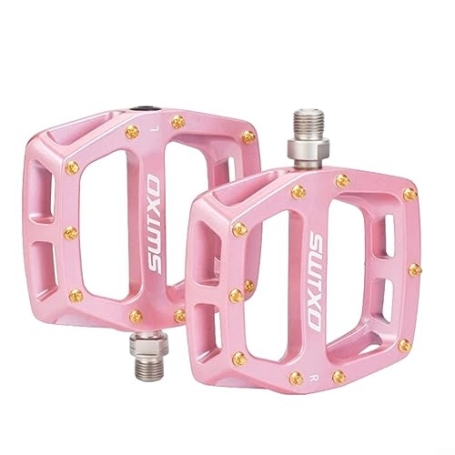 Pédales VTT : Pédale de vélo en alliage d'aluminium Palin Roulement Off Road 14 mm (rose)