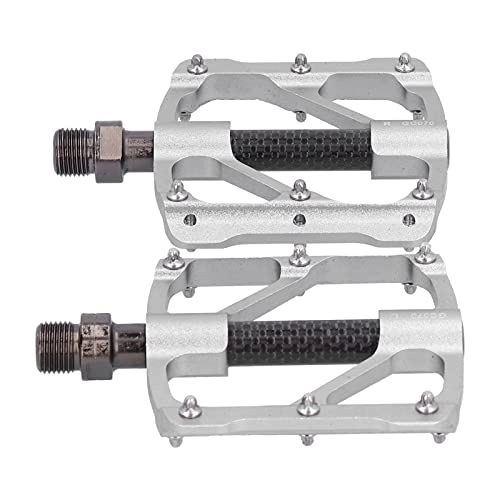 Pédales VTT : Pédale de vélo à arbre en acier au -molybdène 2 pièces, pédales de vélo de montagne à 3 roulements amovibles et remplaçables longue durée de vie pour une conduite économe en main-d'œuvre(Titane)