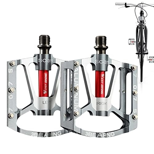 Pédales VTT : Pédales de vélo d'appartement - Pédales de Plate-Forme de vélo pour VTT BMX - Pédales de Plate-Forme de vélo antidérapantes à 3 roulements pour VTT BMX, pédales de vélo de Montagne universelles Eryue