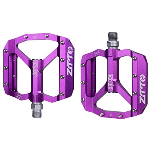 Pédales VTT : Pédales de vélo de Montagne Pédales VTT Pédales de vélo en Aluminium 9 / 16" -Formes légère à roulement scellé pour vélo de Montagne BMX VTT, Violet