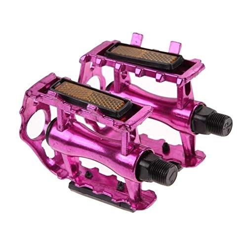 Pédales VTT : Pédales de vélo de Route et de Montagne, pédales de vélo 1 Paire de pédales de vélo VTT Alliage d'aluminium vélo de Montagne Cyclisme 9 / 16 (Color : Roze)