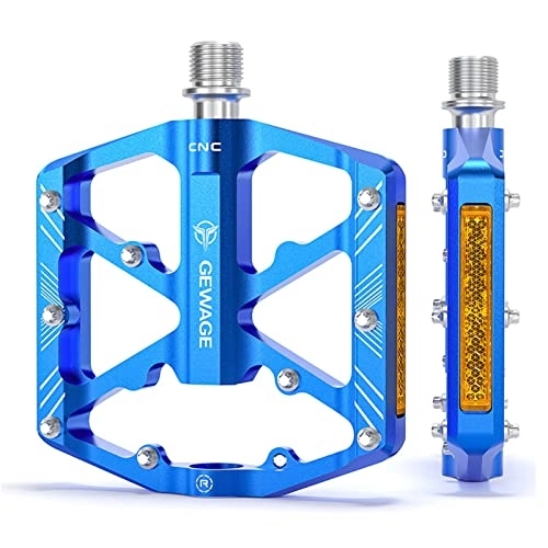 Pédales VTT : pédales de vélo, HUIOP Pédales de vélo Pédales de vélo en Alliage d'aluminium avec réflecteurs Pédales de vélo de Montagne Plate-Forme de pédales de vélo antidérapantes, pédales antidérapantes