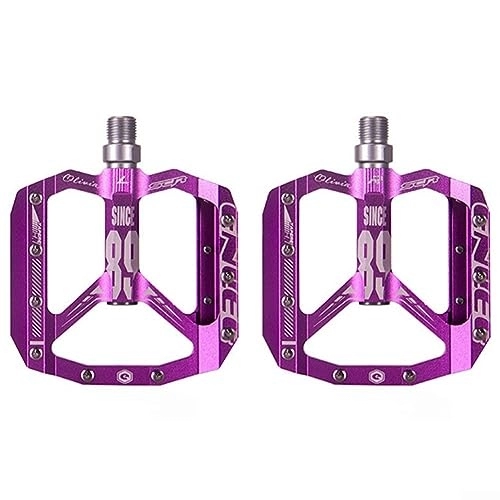 Pédales VTT : Pédales de vélo Palin en alliage d'aluminium pour vélo de montagne 105 x 100 x 15 mm (violet)